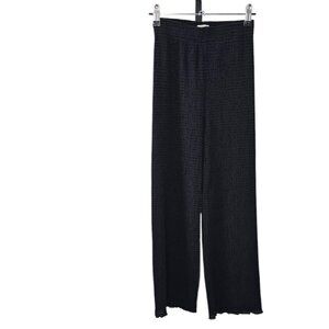 Aritzia Wilfred Verona Pant, High Rise, Black, Seer Sucker, Lettuce Hem, XXS